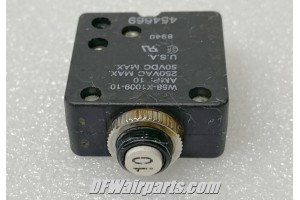 W58-X1009-10, W58X1009-10, 10A Potter & Brumfield Aircraft Circuit Breaker