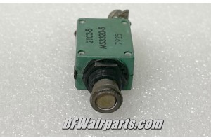 MS3320-5, 2TC2-5, 5A Slim Klixon Aircraft Circuit Breaker